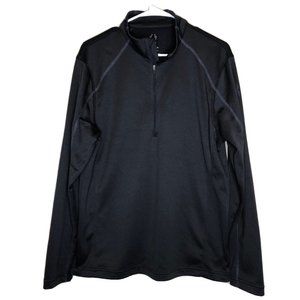 Spyder Mens 1/4 Zip Pullover Shirt Sweater M Undershirt BLACK Polyester Warm